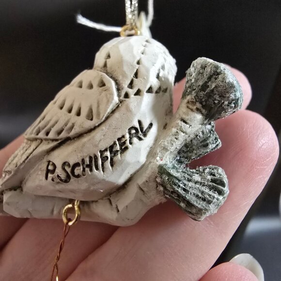 NWT Rare Vintage Pam Schifferl Winter White Owl Ornament Snowflake Midwest - Picture 4 of 10